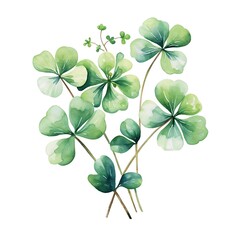 Watercolor shamrock bouquet celebrating irish tradition for saint patricks day
