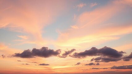 Obraz premium Vibrant hues of pink, purple, and orange streak across the sky at sunset, creating a mesmerizing abstract display, abstract, evening, pastel