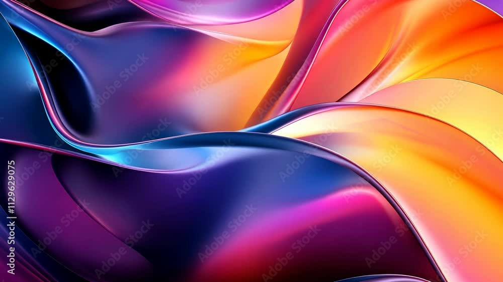 Poster abstract vibrant fluid gradient background with flowing shapes, futuristic design concept