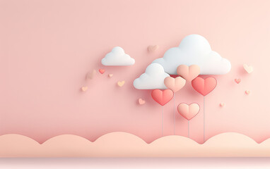 Cute colorful heart art illustration

