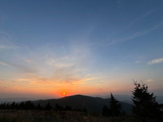Sunset in the mountains
