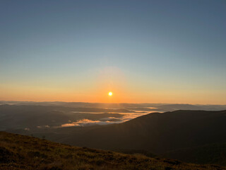 Sunset in the mountains
