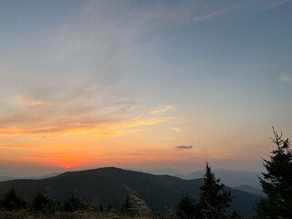 Sunset in the mountains