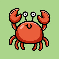 fun cartoon character of crab isolated colored drawing line art style sketch classic vintage design illustration