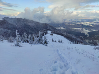 Snow covered mountains