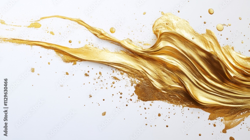 Poster dynamic flow of golden paint abstract composition studio setting artistic vision close-up creative e