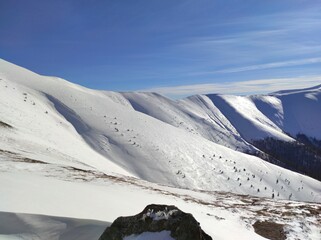 Snow covered mountains
