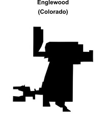 Englewood (Colorado) blank outline map
