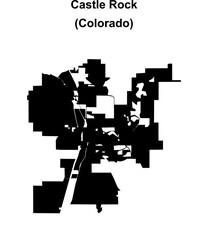 Fototapeta premium Castle Rock (Colorado) blank outline map