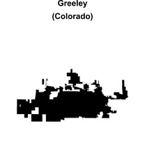 Greeley (Colorado) blank outline map