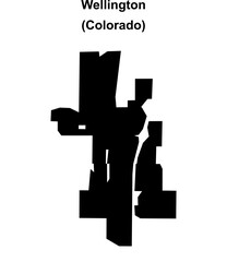 Wellington (Colorado) blank outline map