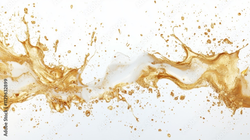 Poster dynamic splashing gold liquid studio setting high-resolution image abstract art top-down view artist
