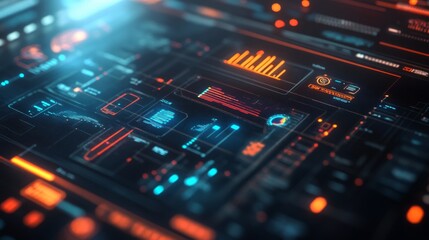 Data visualization insights digital interface infographic analysis futuristic environment close-up view technology trends