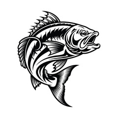 Naklejka premium Modern tropical ocean simple fish vector with underwater