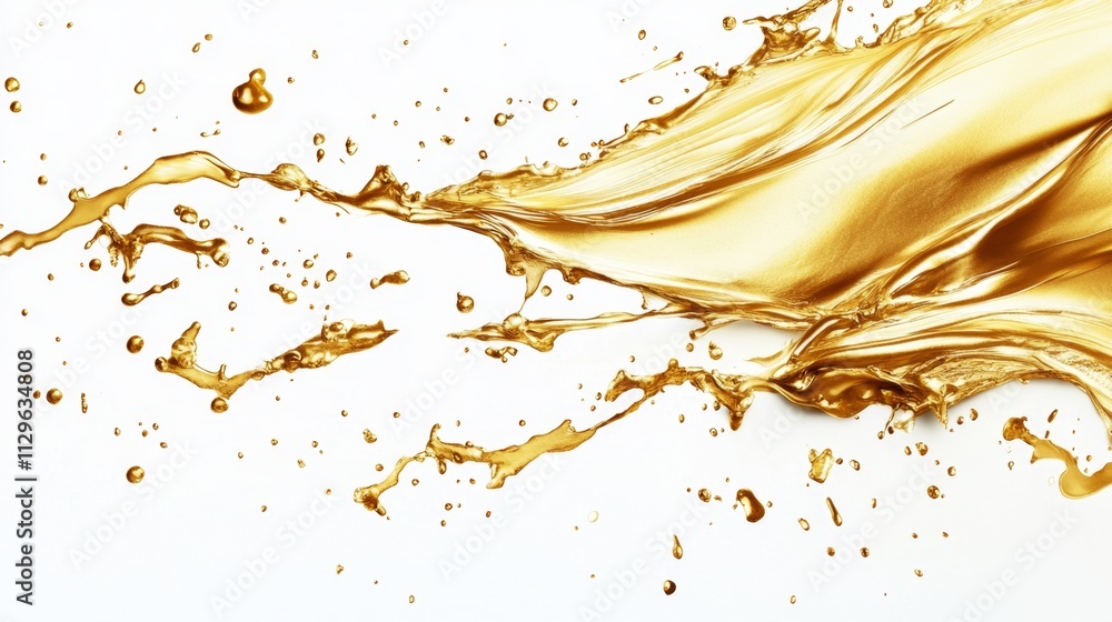Poster dynamic golden liquid splash studio setting high-resolution image abstract art dramatic viewpoint vi