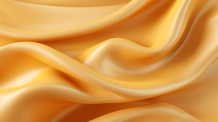 Smooth golden fabric draping elegantly in soft waves.
