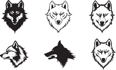 Black and White Wolf Silhouette for Elegant Branding
