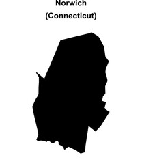 Norwich (Connecticut) blank outline map