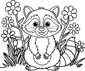 Adorable Baby Animals Coloring Page for Kids &ndash; Fun and Educational Activity, Creative Coloring Page, Playful Designs