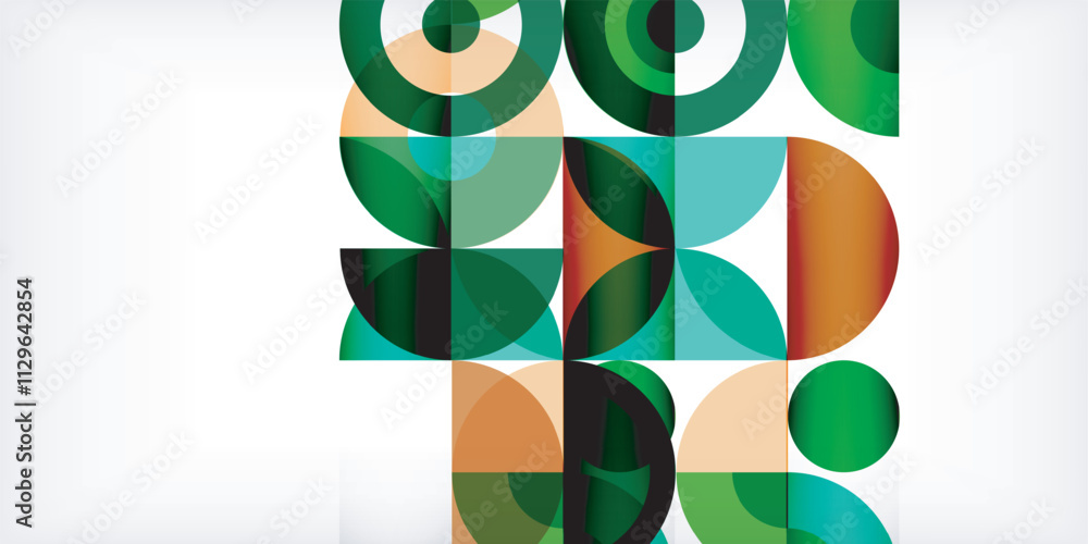 Poster minimal geometric abstract background. circle square and triangle design. trendy techno business tem