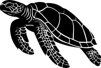 Stylized Illustration of a Sea Turtle