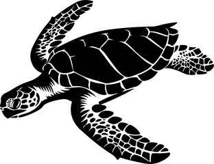 Stylized Illustration of a Sea Turtle