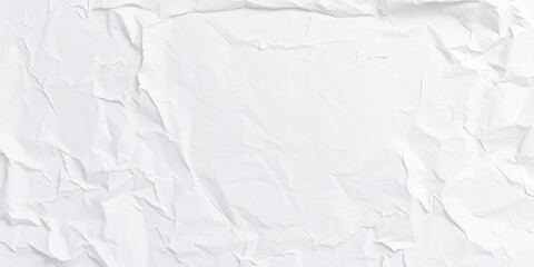 Close up of crumpled white paper with creases and wrinkles, abstract, texture