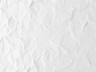 Obraz premium Crumpled white paper texture with creases and wrinkles for background design projects, pattern, wrinkled