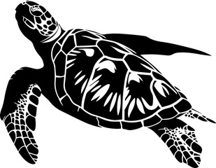 Stylized Illustration of a Sea Turtle