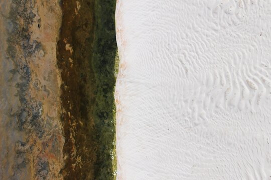 texture pattern closeup of rocks and travertine of pamukkale turkey