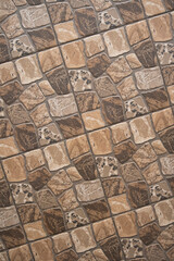 Gray textured pebble-look floor tiles