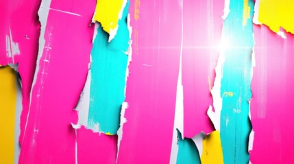 Ripped layered punk posters featuring chaotic typography and vibrant neon highlights in a vintage grunge style