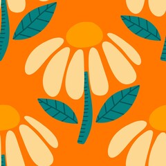 Abstract floral seamless flowers pattern for wrapping paper and fabrics and kids