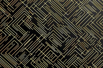 Abstract dark geometric background featuring glowing golden lines and sparkles, creating a modern, futuristic, and elegant design.