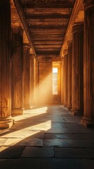 Roman columns with copy space vertically 9:16