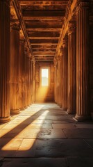 Roman columns with copy space vertically 9:16