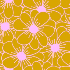 Abstract floral seamless flowers pattern for wrapping paper and fabrics and kids