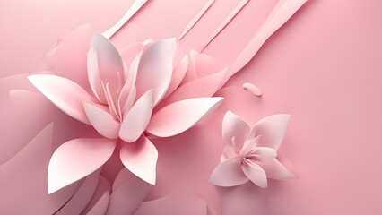 Fototapeta premium A minimalist and calm 3D Azalea abstract design representing the freshness of spring.