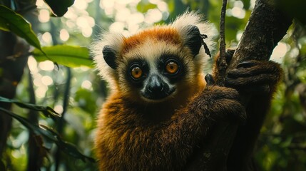 Fototapeta premium In a dense jungle, a group of hikers treks through rich foliage, uncovering hidden trails and experiencing the thrill of exploring nature's wonders