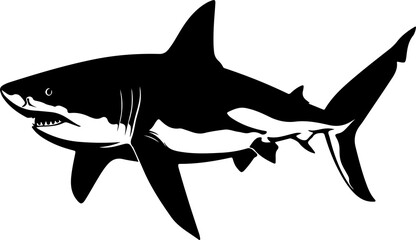 Fototapeta premium Stylized Black and White Shark Illustration