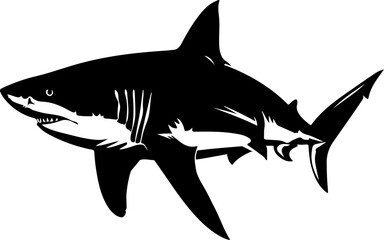 Fototapeta premium Stylized Black and White Shark Illustration