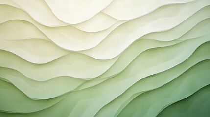 Abstract green layered waves create a serene and textured wallpaper effect, perfect for modern design projects and backgrounds.