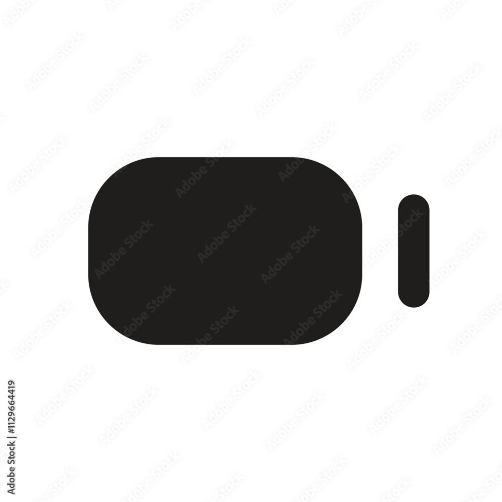 Poster a simple white rectangular icon suggesting a camera or video recorder in an off or disabled state.