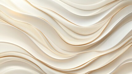 Obraz premium Abstract wavy pattern with soft cream and beige hues, creating a smooth and elegant visual flow for modern design projects.