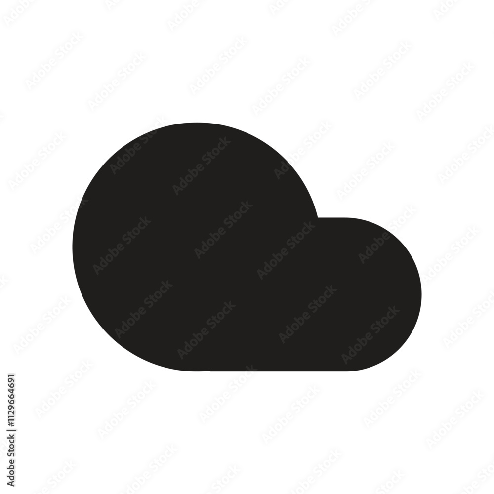 Aufkleber the image shows a simple white cloud icon against a gray background suitable for digital use.
