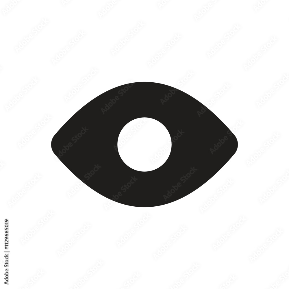 Poster the image shows a minimalistic graphic design featuring a white circle with a smaller black square i