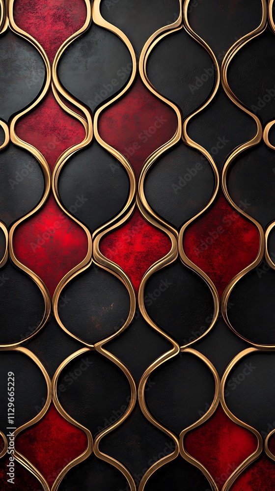 Poster decorative ogee pattern design with bold and seamless symmetry image