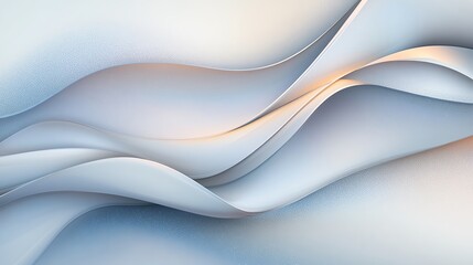 Fototapeta premium Abstract smooth flowing curves in soft blue and peach tones, creating a serene and calming visual effect.