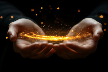 Hands creating magic