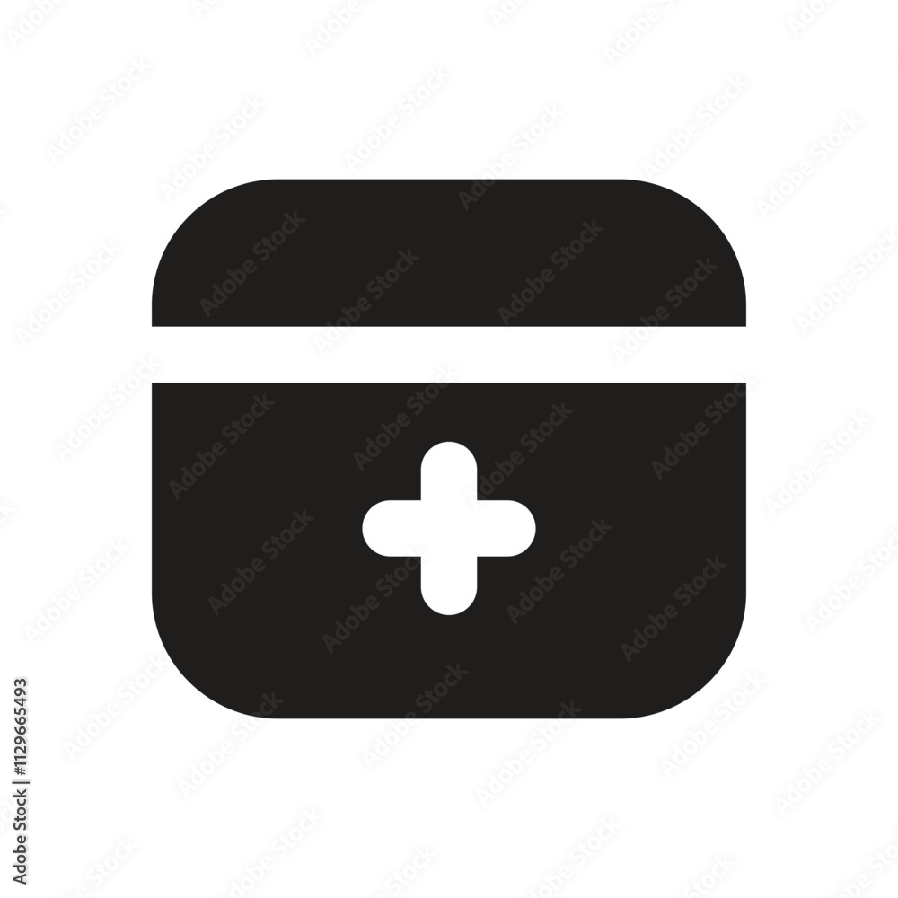 Poster the image shows a minimalist white square container icon against a dark gray background suggesting s
